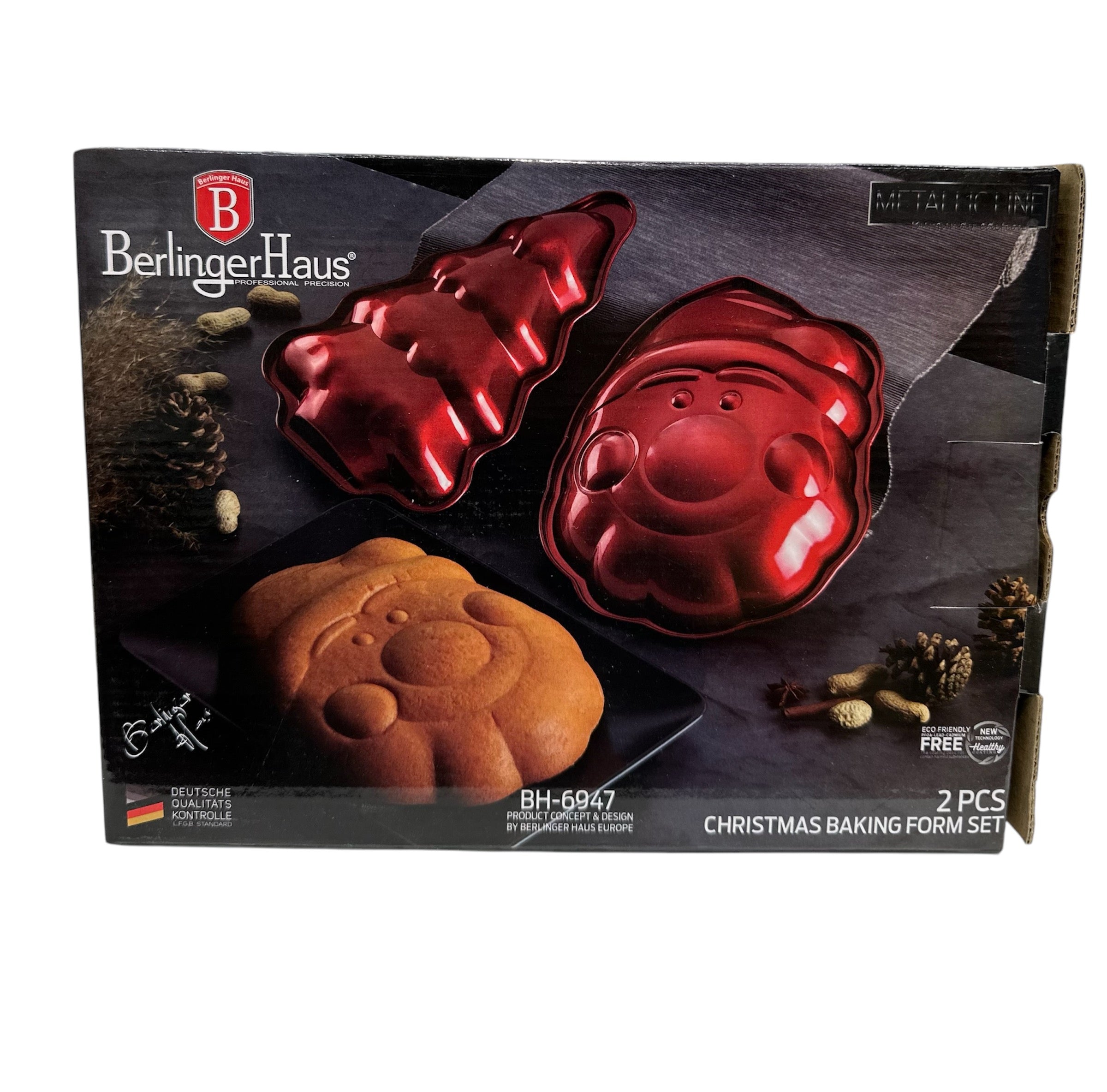 Set 2 stampi torta da cucina rosso 28x18 natalizi Kasanova Set 2 stampi torta da cucina rosso 28x18 natalizi Kasanova